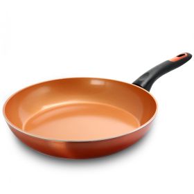 Gibson Cuisine Hummington 12" Aluminum Frying Pan in Metallic Copper - Nonstick, Even Heat Distribution, Durable Construction