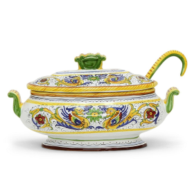 RAFFAELLESCO DELUXE: Oval Soup Tureen with Ceramic Ladle