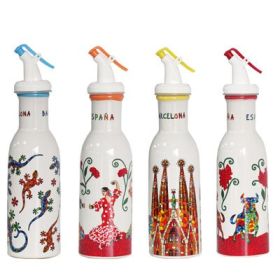 Color: A - Ceramic Household Kitchen Vinegar Pot Small Oil Pot Soy Sauce Bottle Vinegar Bottle