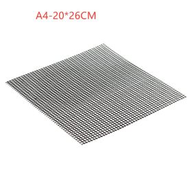 Size: 4packet, quantity: 24pcs - Barbecue Non-Stick Wire Mesh Grilling Mat Reusable Cooking Grilling Mat For Outdoor Activities