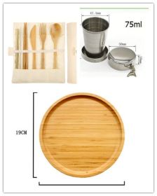 Style: 1set - Bamboo square round tray dinner plate