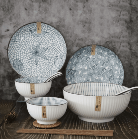 style: C, quantity: 8PCS - Ceramic Tableware Set Japanese Tableware