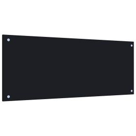 vidaXL Kitchen Backsplash Black 39.4"x15.7" Tempered Glass - Heat-Resistant, Easy to Clean, Stylish Splash Guard for Your Kitchen DÃ©cor