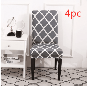 Color: 4pc Grey - Household Covered Fabric Chair