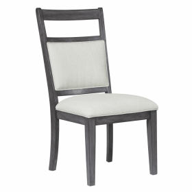 Sunset Trading Shades of Gray Upholstered Slat Back Dining Chair | Set of 2