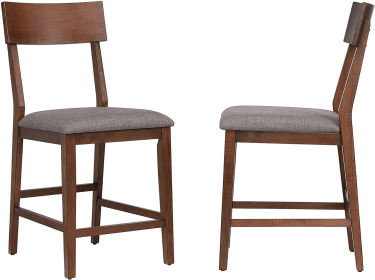 Sunset Trading Mid Century Bar Stool | Counter Height | Padded Performance Fabric Seat  | Set of 2