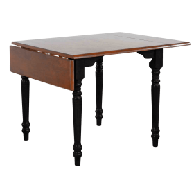 Sunset Trading Selections 34-48" Rectangular Extendable Drop Leaf Dining Table | Cherry/Antique Black Wood | Seats 2, 4