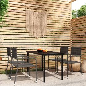 vidaXL 5 Piece Patio Dining Set Gray - Elegant Outdoor Furniture for Garden and Patio