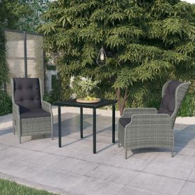 vidaXL 3 Piece Patio Dining Set Light Gray - Stylish Outdoor Furniture for Your Patio