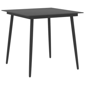 vidaXL Patio Dining Table Black 31.5"x31.5"x29.1" - Stylish and Sturdy Outdoor Table for Everyday Dinners