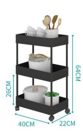 Color: Black, Size: 3 layers - Bathroom shelf kitchen shelf