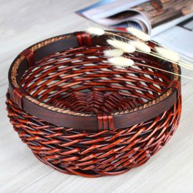 Color: Archaize color, Size: L - Circular rattan basket for storage