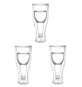 capacity: Transparent 3pcs - Double beer mug