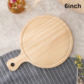 Size: 6 inches, Style: Log series - Pizza tray 7.8 "9" 10 "round wooden plate base