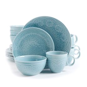 Gibson Elite Alemany 16-Piece Dinnerware Set, Aqua - Exquisite Tableware for Elegant Dining