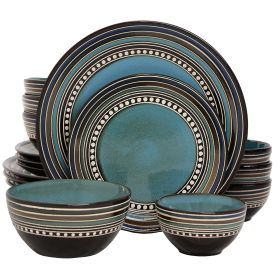 Gibson Elite CafÃ© Versailles 16 Piece Double Bowl Dinnerware Set - Blue | Stylish and Versatile Dining Set for Every Occasion