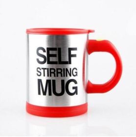 Color: 2pcs Red - Automatic Lazy Self Stirring Magnetic Mug Creative 304 Stainless Steel Coffee Milk Mixing Cup Blender Smart Mixer Thermal Cup