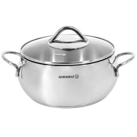 Korkmaz Tombik 2.5 Liter Stainless Steel Casserole - Cook with Ease and Style