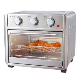 Brentwood 1700W 24-Quart Stainless Steel Convection Air Fryer Toaster Oven - Multi-Purpose Cooking Appliance with Adjustable Temperature and Timer