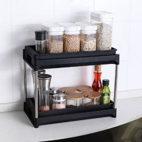 Organizers and Storage cabinet organizers and storage pull out drawers 2 hooks Black