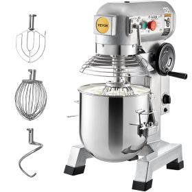 VEVOR Commercial Food Mixer - 15Qt Heavy Duty Electric Mixer with Timing Function and Stainless Steel Bowl