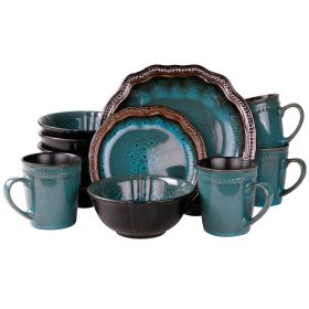 Elamaâ€™s Mystic Waves 16 Piece Dinnerware Set