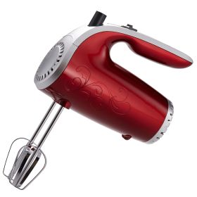 Brentwood 5 Speed Hand Mixer- Red