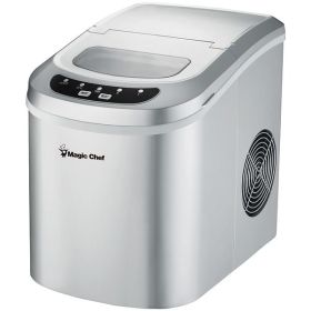 Magic Chef MCIM22SV 27-Pound-Capacity Portable Ice Maker (Silver with Silver Top)