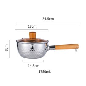 style: With cover, Size: 18cm - Japanese Style Snow Pan With Wooden Handle