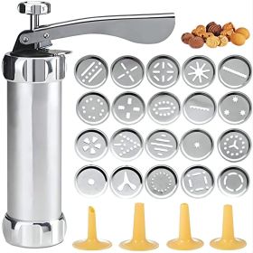 1 Set; Cookie Press Gun Kit; Includes 20 Cookie Dies And 4 Stainless Steel Nozzle For DIY Biscuit Maker And Decoration Christmas Cookie Making; Kitche