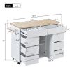 Store Kitchen Cart with Rubber Wood Countertop