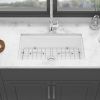 32" Undermount Single Bowl Ceramic Kitchen Sink - Dual Mount White Ceramic Rectangular Deep Single Bowl Sink Basin