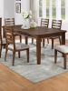 Contemporary Style 7pc Dining Set Table w 6 Drawers 6x Side Chairs Ladder Back Walnut Finish Kitchen Dining Room