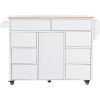 Store Kitchen Cart with Rubber Wood Countertop