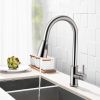 Kitchen Faucets Single Handle Kitchen Sink Faucet Brushed Nickel Stainless Steel Pulldown Head Faucet