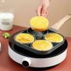 1pc Fried Egg Hamburger Maker; Non-stick Small Flat Bottom Household Frying Pan; Breakfast Egg Burger Pancake Pan Mold; Four-hole Fried Egg Pan