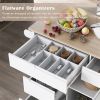 Store Kitchen Cart with Rubber Wood Countertop