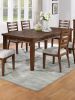 Contemporary Style 7pc Dining Set Table w 6 Drawers 6x Side Chairs Ladder Back Walnut Finish Kitchen Dining Room