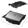 4 Slice Panini Press Grill, Stainless Steel Sandwich Maker with Non-Stick Double Plates, Locking Lids and Drip Tray