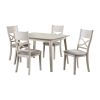 Antique White Finish 5pc Dining Set Rectangular Table and 4 Side Chairs Wooden Dining Kitchen Furniture Breakfast Modern Dining Set