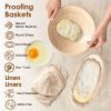 Complete Bread Baking Kit Banneton Proofing Basket Set 9In Round And 10In Oval Basket With Linen Liner Lame Dough Scraper Blender Whisk