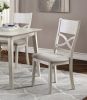 Antique White Finish 5pc Dining Set Rectangular Table and 4 Side Chairs Wooden Dining Kitchen Furniture Breakfast Modern Dining Set