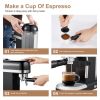 20 Bar Espresso Machine , 1350W High Performance, 1.4 Ldetachable transparent water tank, Thermo block beating system,With safety valve