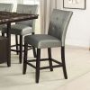 Dining Room Furniture 6pc Counter Height Dining Set Dining Table w Storage 4x High Chairs 1x Bench Silver Faux Leather Tufted Seats Faux Marble Table