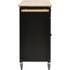 Kitchen Island Cart with Solid Wood Top and Locking Wheels,54.3 Inch Width,4 Door Cabinet and Two Drawers,Spice Rack, Towel Rack (Black)