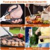 Portable 19-Piece Camping Cookware Kit - Complete Outdoor Kitchen Gear for Picnics & Bonfire Cooking - With Convenient Storage Bag