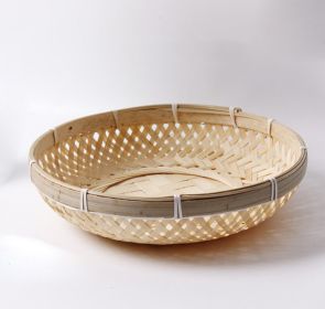 Color: Yellow large - Fruit Bamboo Cooked Dishes Bamboo Cage Manual Catering Kitchen Snack Plate