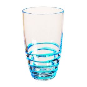 Swirl Acrylic Glasses Drinking Set of 4 (20oz), Plastic Drinking Glasses, BPA Free Cocktail Glasses, Drinkware Set, Hi Ball Plastic Water Tumblers (Color: as Pic)